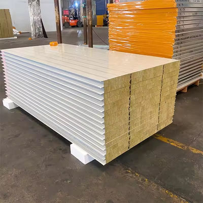 شراء آلة عزل حرارية مصنوعة من غرفة نظيفة لوحات ساندوتش الصوف الصخري 50mm 75mm 100mm online manufacture